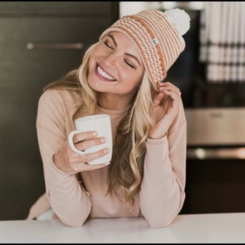 Krochet Kids Copper and White Beanie